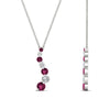 Load image into Gallery viewer, graduated-diamond-pendant-with-pink-sapphire-in-FDPD1704ROGSADRPI-1.00CT-NL-WG