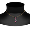 Load image into Gallery viewer, graduated-diamond-pendant-with-pink-sapphire-in-FDPD1704ROGSADRPI-1.00CT-NL-YG