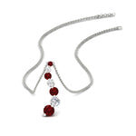 Load image into Gallery viewer, graduated-diamond-pendant-with-ruby-in-FDPD1704ROGRUDR-1.00CT-NL-WG