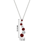 Load image into Gallery viewer, graduated-diamond-pendant-with-ruby-in-FDPD1704ROGRUDR-1.00CT-NL-WG