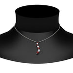 Load image into Gallery viewer, graduated-diamond-pendant-with-ruby-in-FDPD1704ROGRUDR-1.00CT-NL-WG