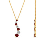 Load image into Gallery viewer, graduated-diamond-pendant-with-ruby-in-FDPD1704ROGRUDR-1.00CT-NL-YG