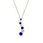 Load image into Gallery viewer, graduated-diamond-pendant-with-sapphire-in-FDPD1704ROGSABL-1.00CT-NL-RG