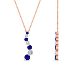 Load image into Gallery viewer, graduated-diamond-pendant-with-sapphire-in-FDPD1704ROGSABL-1.00CT-NL-RG