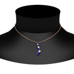 Load image into Gallery viewer, graduated-diamond-pendant-with-sapphire-in-FDPD1704ROGSABL-1.00CT-NL-RG