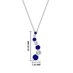 Load image into Gallery viewer, graduated-diamond-pendant-with-sapphire-in-FDPD1704ROGSABL-1.00CT-NL-WG