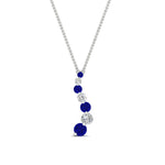Load image into Gallery viewer, graduated-diamond-pendant-with-sapphire-in-FDPD1704ROGSABL-1.00CT-NL-WG