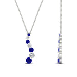 Load image into Gallery viewer, graduated-diamond-pendant-with-sapphire-in-FDPD1704ROGSABL-1.00CT-NL-WG