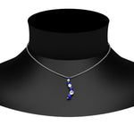 Load image into Gallery viewer, graduated-diamond-pendant-with-sapphire-in-FDPD1704ROGSABL-1.00CT-NL-WG