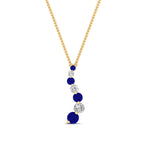 Load image into Gallery viewer, graduated-diamond-pendant-with-sapphire-in-FDPD1704ROGSABL-1.00CT-NL-YG