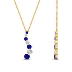 Load image into Gallery viewer, graduated-diamond-pendant-with-sapphire-in-FDPD1704ROGSABL-1.00CT-NL-YG