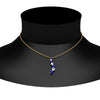 Load image into Gallery viewer, graduated-diamond-pendant-with-sapphire-in-FDPD1704ROGSABL-1.00CT-NL-YG