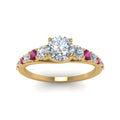 Thumbnail 35 - graduated-round-cut-diamond-engagement-ring-with-pink-sapphire-in-FDENR9450RORGSADRPI-NL-YG