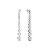 Graduated Round Diamond Drop Earrings