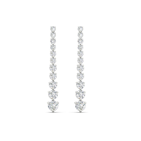 Graduated Round Diamond Drop Earrings