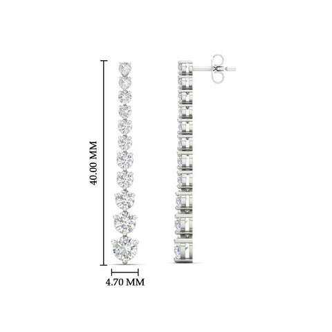 Graduated Round Diamond Drop Earrings