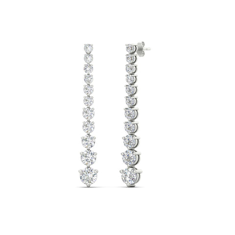 Graduated Round Diamond Drop Earrings