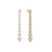 Graduated Round Diamond Drop Earrings