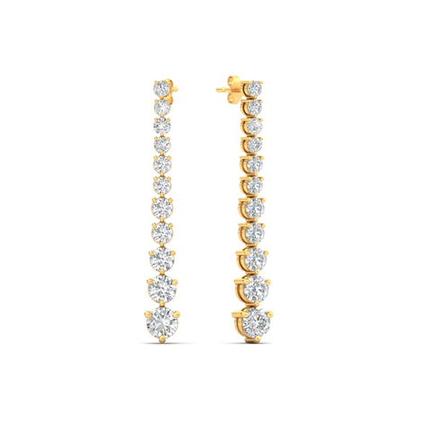 Graduated Round Diamond Drop Earrings
