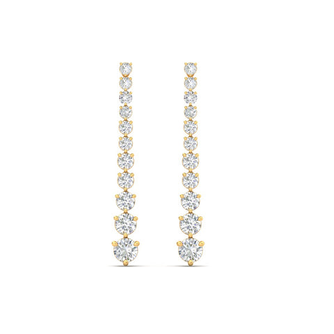 Graduated Round Diamond Drop Earrings