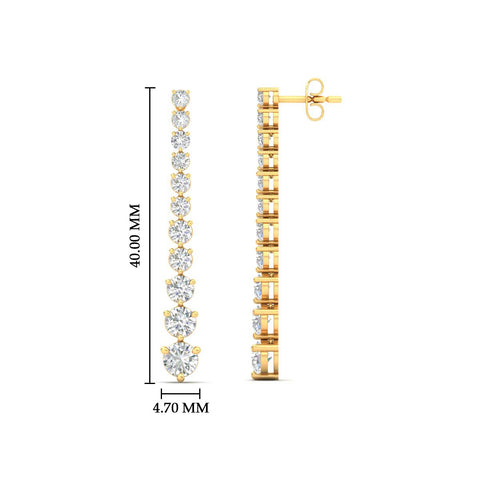 Graduated Round Diamond Drop Earrings