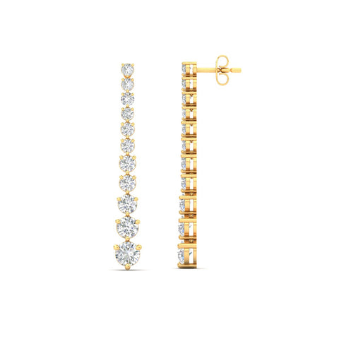 Graduated Round Diamond Drop Earrings