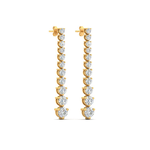 Graduated Round Diamond Drop Earrings