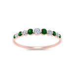 Load image into Gallery viewer, graduated-womens-stackable-diamond-ring-with-emerald-in-rose-gold-FD9491B-(0.35ct)GEMGR-NL-RG.jpg
