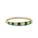 Load image into Gallery viewer, graduated-womens-stackable-diamond-ring-with-emerald-in-yellow-gold-FD9491B-(0.35ct)GEMGR-NL-YG.jpg
