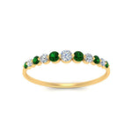 Load image into Gallery viewer, graduated-womens-stackable-diamond-ring-with-emerald-in-yellow-gold-FD9491B-(0.35ct)GEMGR-NL-YG.jpg
