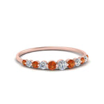 Load image into Gallery viewer, graduated-womens-stackable-diamond-ring-with-orange-sapphire-in-rose-gold-FD9491B-(0.35ct)GSAOR-NL-RG.jpg
