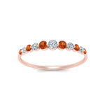 Load image into Gallery viewer, graduated-womens-stackable-diamond-ring-with-orange-sapphire-in-rose-gold-FD9491B-(0.35ct)GSAOR-NL-RG.jpg
