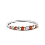 Load image into Gallery viewer, graduated-womens-stackable-diamond-ring-with-orange-sapphire-in-white-gold-FD9491B-(0.35ct)GSAOR-NL-WG.jpg
