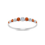 Load image into Gallery viewer, graduated-womens-stackable-diamond-ring-with-orange-sapphire-in-white-gold-FD9491B-(0.35ct)GSAOR-NL-WG.jpg

