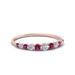 Load image into Gallery viewer, graduated-womens-stackable-diamond-ring-with-pink-sapphire-in-rose-gold-FD9491B-(0.35ct)GSADRPI-NL-RG.jpg
