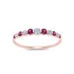 Load image into Gallery viewer, graduated-womens-stackable-diamond-ring-with-pink-sapphire-in-rose-gold-FD9491B-(0.35ct)GSADRPI-NL-RG.jpg
