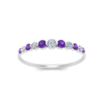 Load image into Gallery viewer, graduated-womens-stackable-diamond-ring-with-purple-topaz-in-white-gold-FD9491B-(0.35ct)GVITO-NL-WG.jpg
