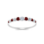 Load image into Gallery viewer, graduated-womens-stackable-diamond-ring-with-ruby-in-white-gold-FD9491B-(0.35ct)GRUDR-NL-WG.jpg
