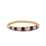 Load image into Gallery viewer, graduated-womens-stackable-diamond-ring-with-ruby-in-yellow-gold-FD9491B-(0.35ct)GRUDR-NL-YG.jpg
