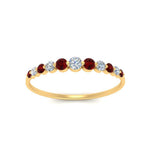 Load image into Gallery viewer, graduated-womens-stackable-diamond-ring-with-ruby-in-yellow-gold-FD9491B-(0.35ct)GRUDR-NL-YG.jpg

