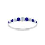 Load image into Gallery viewer, graduated-womens-stackable-diamond-ring-with-sapphire-in-white-gold-FD9491B-(0.35ct)GSABL-NL-WG.jpg
