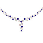 Load image into Gallery viewer, graduated-zigzag-drop-diamond-necklace-with-blue-sapphire-in-FDNK8197GSABL-NL-RG
