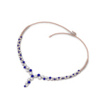 Load image into Gallery viewer, graduated-zigzag-drop-diamond-necklace-with-blue-sapphire-in-FDNK8197GSABL-NL-RG
