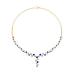 Load image into Gallery viewer, graduated-zigzag-drop-diamond-necklace-with-blue-sapphire-in--FDNK8197GSABL-NL-YG
