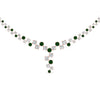 Load image into Gallery viewer, graduated-zigzag-drop-diamond-necklace-with-emerald-in-FDNK8197GEMGR-NL-RG