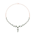 Load image into Gallery viewer, graduated-zigzag-drop-diamond-necklace-with-emerald-in-FDNK8197GEMGR-NL-RG
