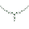 Load image into Gallery viewer, graduated-zigzag-drop-diamond-necklace-with-emerald-in--FDNK8197GEMGR-NL-WG