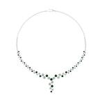 Load image into Gallery viewer, graduated-zigzag-drop-diamond-necklace-with-emerald-in--FDNK8197GEMGR-NL-WG
