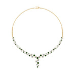 Load image into Gallery viewer, graduated-zigzag-drop-diamond-necklace-with-emerald-in--FDNK8197GEMGR-NL-YG
