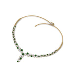 Load image into Gallery viewer, graduated-zigzag-drop-diamond-necklace-with-emerald-in--FDNK8197GEMGR-NL-YG
